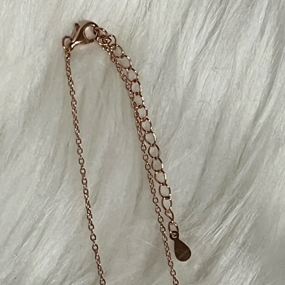 Rose Gold Over Sterling Square Geometric Necklace